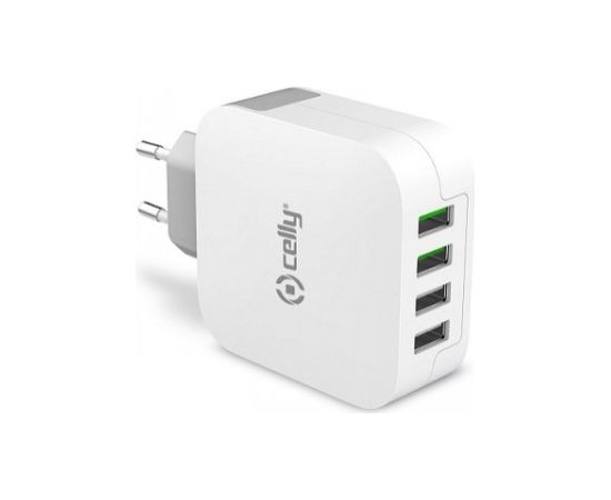 CELLY TRAVEL CHARGER TURBO 4USB 4.8A