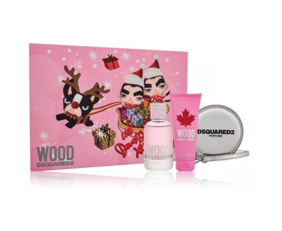 Dsquared2 Wood for Her komplekts sievietēm (100 ml. EDT + 100 ml. dušas želeja + somiņa) Парфюмерные наборы