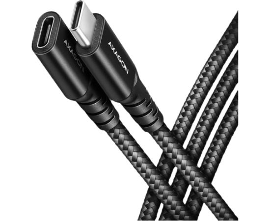 Axagon Extension USB 20Gbps cable length 0.5 m. PD 240W, 5A, 8K HD video. Black braided.