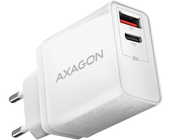 AXAGON ACU-PQ22W QC3.0 + USB-C PD wall charger