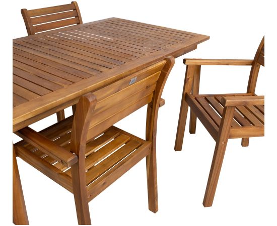 Garden furniture set FORTUNA table and 4 chairs, acacia