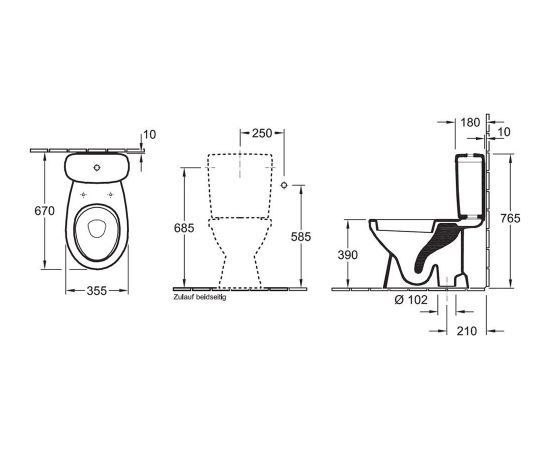 Gustavsberg 7G0310 Saval 2.0 poda apakša, baltā krāsā, izvads sienā, bez poda vāka, komplektējama ar 7G382101 poda cisternu, poda augstums 390mm - gab.