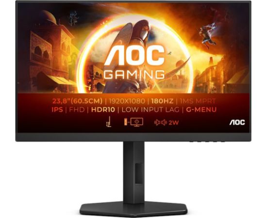 MONITORS AOC 24G4X 23.8inch Curved Gaming 1920x1080 2xHDMI Black