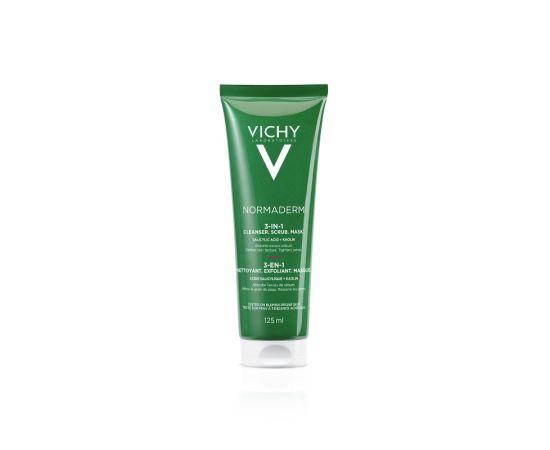 Vichy Normaderm 3-In-1 Scrub + Cleanser + Mask 125 ml. līdzeklis problemātiskai ādai