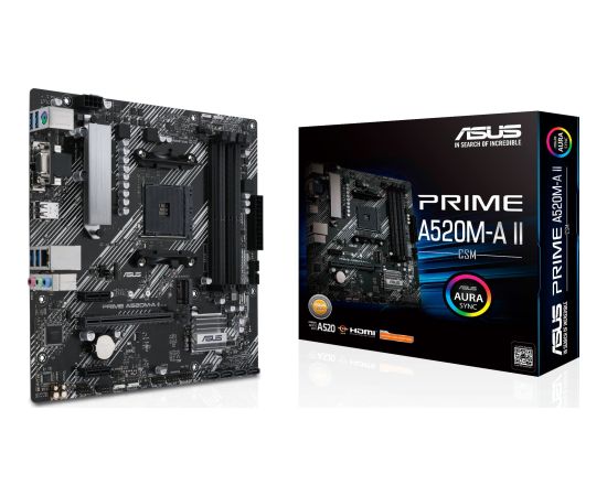 ASUS MB Sc AM4 PRIME A520M-A II CSM, AMD A520, 4xDDR4, 1xDP, 1xHDMI, 1xVGA, mATX