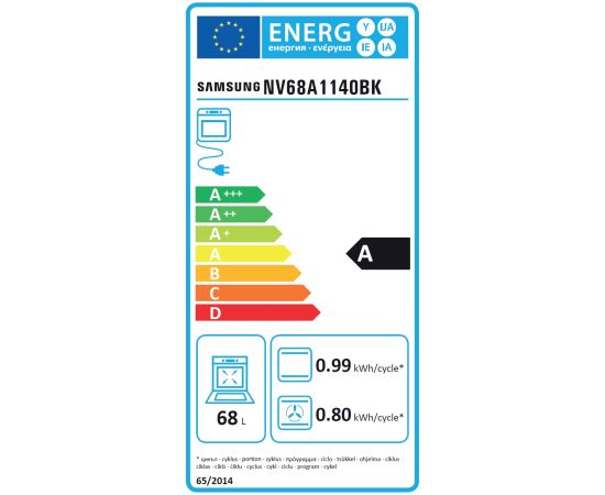 Samsung NV68A1140BK/OL Iebūvētā cepeškrāsns katalītiskā Melna