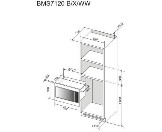 Built-in microwave oven Brandt BMS7120B