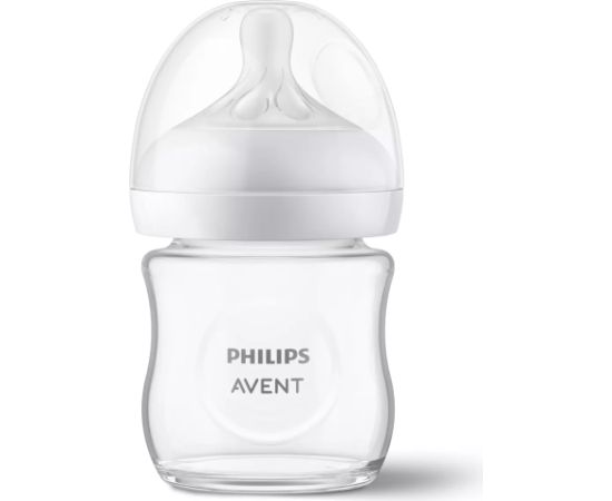 Philips Avent Natural Response stikla zīdaiņu pudelīte 125 ml, jaundzimušā knupītis, 0m+ - SCY930/01