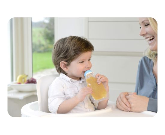 Kidsme Food Pouch adapteris mazuļa ēdināšanai no biezenīšu stāvpakām 2 gab,Sky&Lime - 160490 LIS