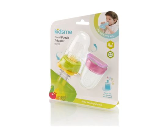 Kidsme Food Pouch adapteris mazuļa ēdināšanai no biezenīšu stāvpakām 2 gab,Lime&Lavender - 160490 LILA