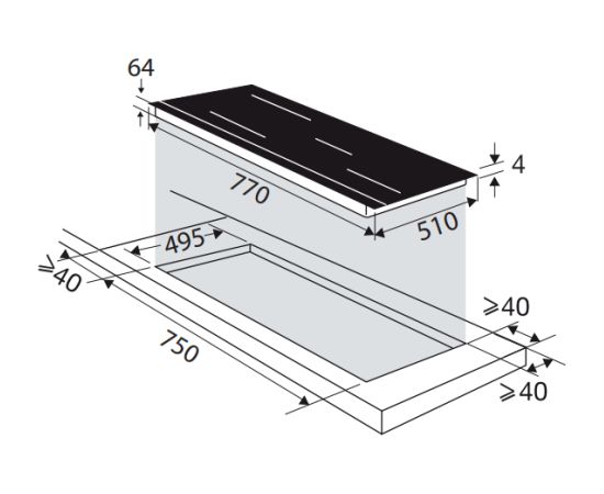 Built in induction hob Brandt BPI384HUB