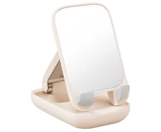 Folding Phone Stand Baseus with mirror (beige)
