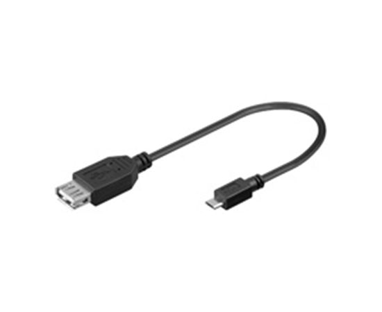 Logilink 0.2m USB 2.0 A/Micro-B 0.2 m, Black