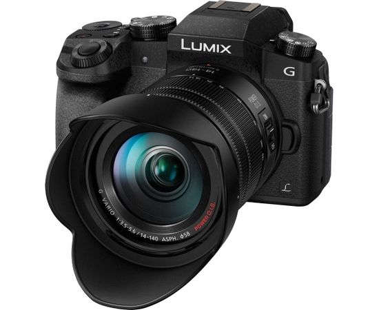 Panasonic Lumix DMC-G7 + 14-140mm komplekts, melns Spoguļkameras