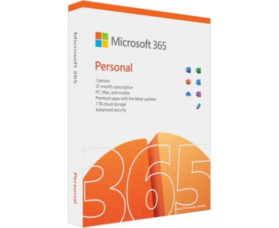 SW RET MICROSOFT 365 PERSONAL/ENG 1Y QQ2-01897 MS