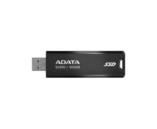 A-data External SSD ADATA SC610 500GB USB 3.2 Write speed 500 MBytes/sec Read speed 550 MBytes/sec SC610-500G-CBK/RD