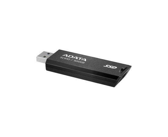 A-data External SSD ADATA SC610 500GB USB 3.2 Write speed 500 MBytes/sec Read speed 550 MBytes/sec SC610-500G-CBK/RD