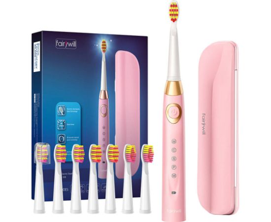 Sonic toothbrush with head set and case FairyWill FW-508 (pink)