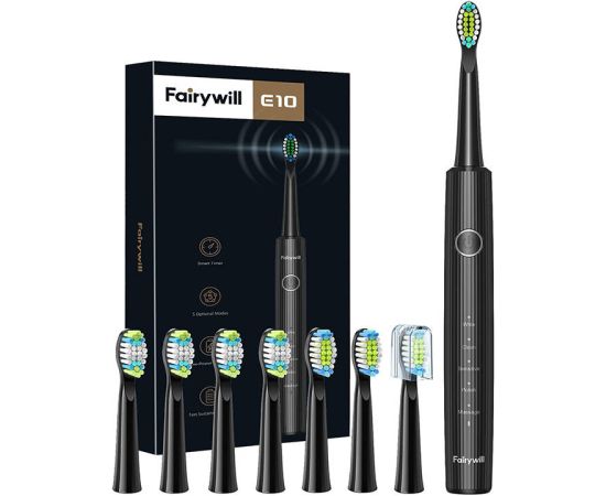 Sonic toothbrush with head set FairyWill FW-E10 (black)