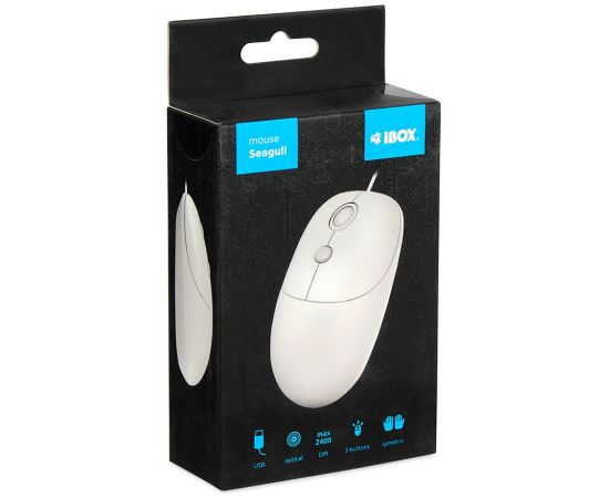 Ibox MOUSE I-BOX I011 SEAGULL, WIRED, WHITE