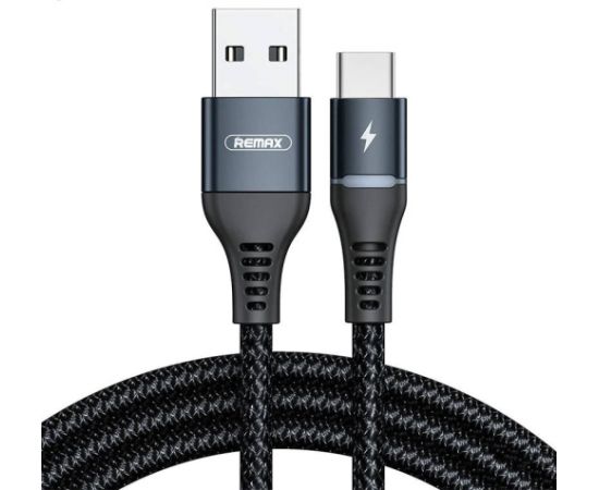 Cable USB-C Remax Colorful Light, 1m, 2.4A (black)