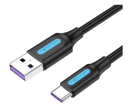 USB 2.0 A to USB-C 5A Cable Vention CORBF 1m Black PVC