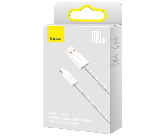 Cable USB to USB-C Baseus Dynamic Series, 100W, 2m (white)