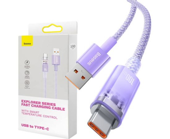 Quick Charge USB-C Baseus  6A, 2m (purple)