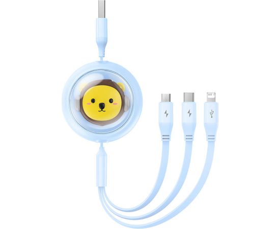 Charging Cable 3w1 Baseus USB to USB-C, USB-M, Lightning 3,5A, 1,1m (blue)