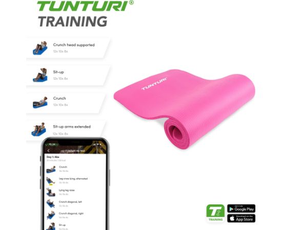Mat Tunturi Fitnessmat NBR, rozā