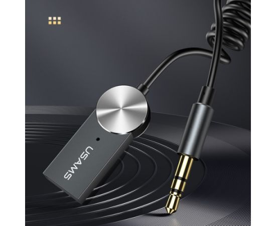 USAMS audio Bluetooth 5.0 USB-AUX adapteris ar Bluetooth 5.0 USB-AUX tumšs SJ464JSQ01 (US-SJ464)