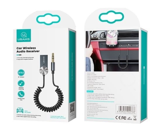 USAMS Адаптер аудио Bluetooth 5.0 USB-AUX тусклый SJ464JSQ01 (US-SJ464)