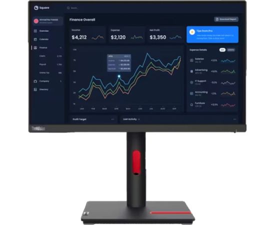 Lenovo ThinkVision T22i-30, LED monitor - 21.5 - , black, Full HD, IPS, HDMI, DisplayPort, VGA, Pivot