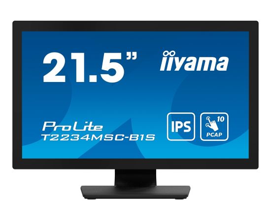 iiyama ProLite T2234MSC-B1S, LED monitor - 21.5 -  black (matt), FullHD, IPS, VGA, HDMI, DisplayPort