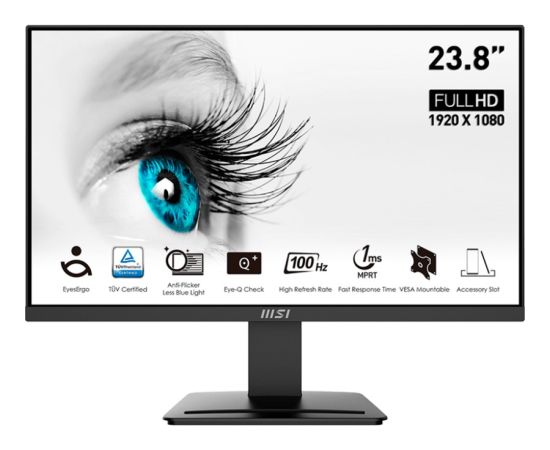 MSI PRO MP2412DE, LED monitor - 24 -  black, FullHD, AMD Free-Sync, HDMI, 100Hz panel