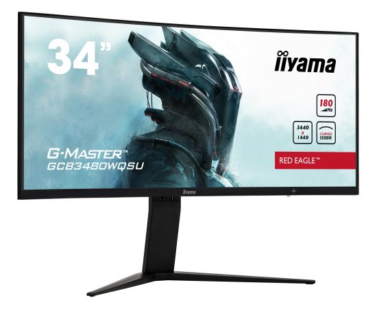 iiyama G-Master GCB3480WQSU-B1, gaming monitor - 34 -  black, UWQHD, HDMI, DisplayPort, USB, Free-Sync, 180 Hz, HDR, curved, 180Hz panel