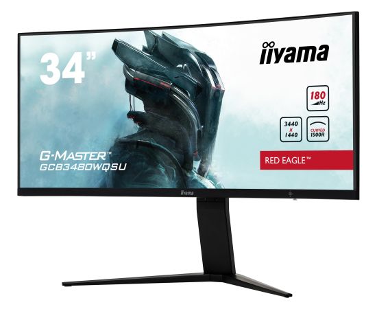 iiyama G-Master GCB3480WQSU-B1, gaming monitor - 34 -  black, UWQHD, HDMI, DisplayPort, USB, Free-Sync, 180 Hz, HDR, curved, 180Hz panel