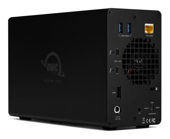 OWC Gemini Thunderbolt Dock and Dual-Bay RAID Storage Enclosure, Drive Enclosure (Black)