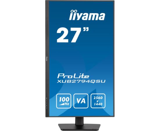 iiyama ProLite XUB2794QSU-B6, LED monitor - 27 - black, QHD, HDMI, DisplayPort, Free-Sync, USB, Pivot, 100Hz panel