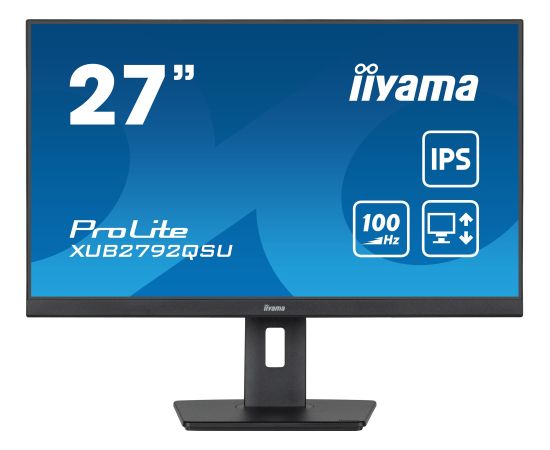 iiyama PROLITE XUB2792QSU-B6, LED monitor - 27 - black (matt), WQHD, AMD Free-Sync, IPS, 100Hz panel
