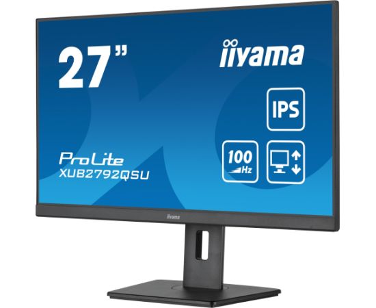 iiyama PROLITE XUB2792QSU-B6, LED monitor - 27 - black (matt), WQHD, AMD Free-Sync, IPS, 100Hz panel