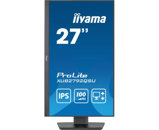 iiyama PROLITE XUB2792QSU-B6, LED monitor - 27 - black (matt), WQHD, AMD Free-Sync, IPS, 100Hz panel