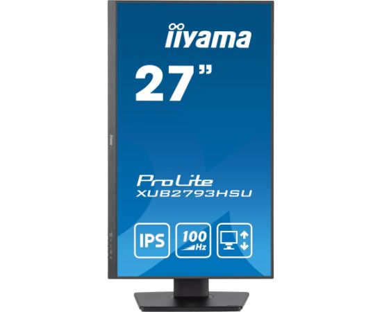 Iiyama PROLITE XUB2793HSU-B6 - 27 - LED monitor - black (matt), FullHD, AMD Free-Sync, IPS, 100Hz panel