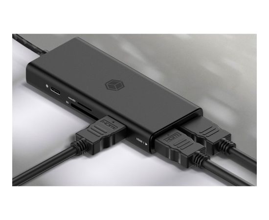 Raidsonic ICY BOX IB-DK4011-CPD, docking station (black, HDMI, USB-A, DisplayPort, SD/microSD card reader)