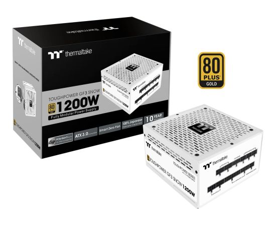 Thermaltake TT Toughpower GF3 Snow 1200W, PC power supply (white, 1x 12VHPWR, 5x PCIe, cable management, 1200 watts)
