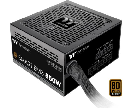 Thermaltake SMART BM3 850W, PC power supply (black, 1x 12VHPWR, 4x PCIe, cable management, 850 watts)