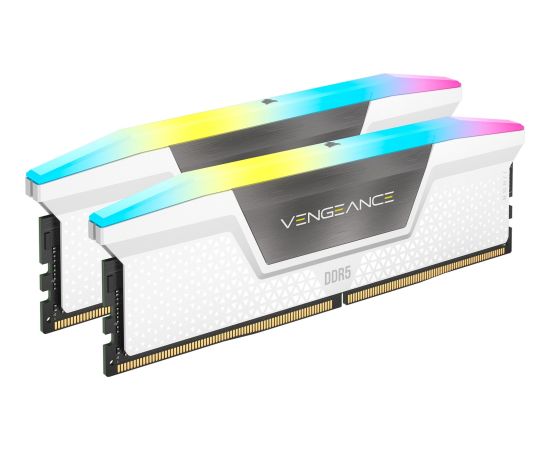 Corsair DDR5 - 32GB - 5600 - CL - 40 (2x 16 GB) dual kit, RAM (white, CMH32GX5M2B5600C40W, Vengeance RGB, INTEL XMP)