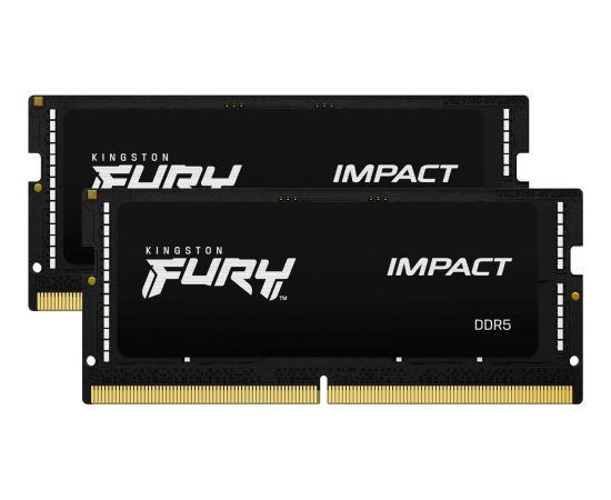 Kingston DDR5 - 32GB - 6400 - CL - 38 (2x 16 GB) dual kit, RAM (black, KF564S38IBK2-32, Impact, INTEL XMP)