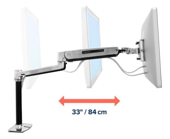 Ergotron LX monitor arm stand-up seat, monitor holder (aluminum)