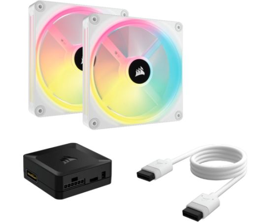 Corsair iCUE LINK QX140 RGB 140mm PWM Fan Case Fan (White, Starter Kit) Korpusu dzesēšana